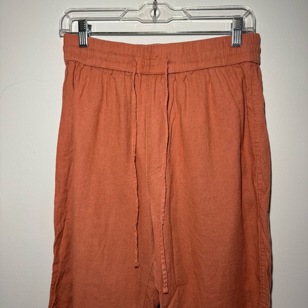 Abercrombie & Fitch Coral Straight Leg Linen Pants
